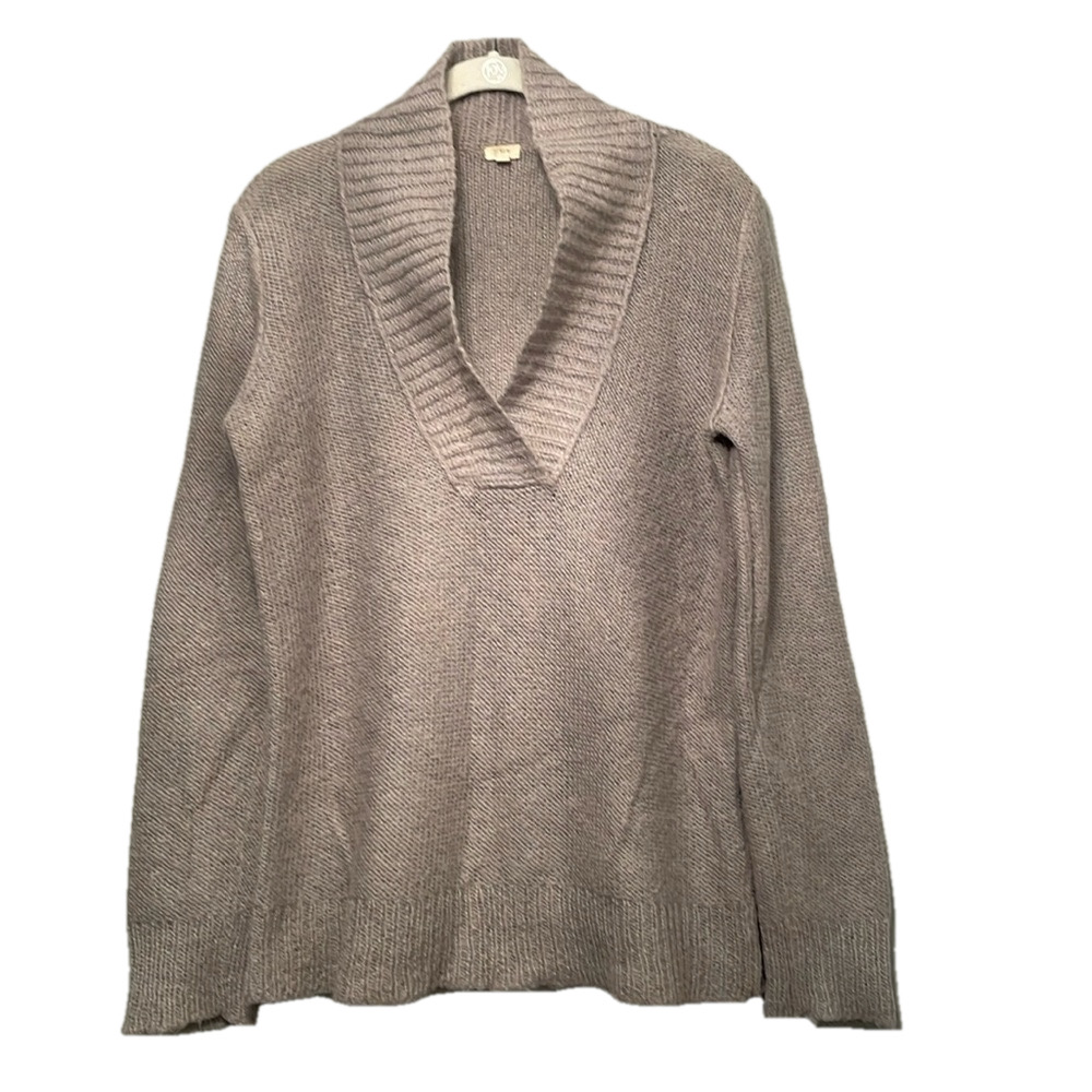 J CREW GREY MOHAIR/WOOL BLEND SWEATER SIZE M